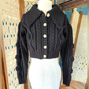NWT Cropped Embellished Cardigan